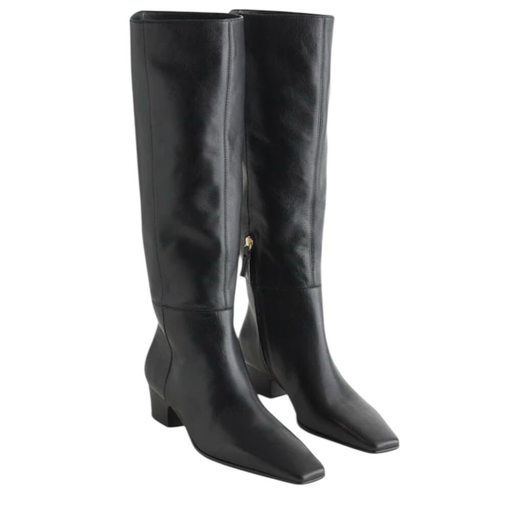 NWOB Madewell The Lexie Tall Boots Knee High Riding Black Leather Womens Size 12